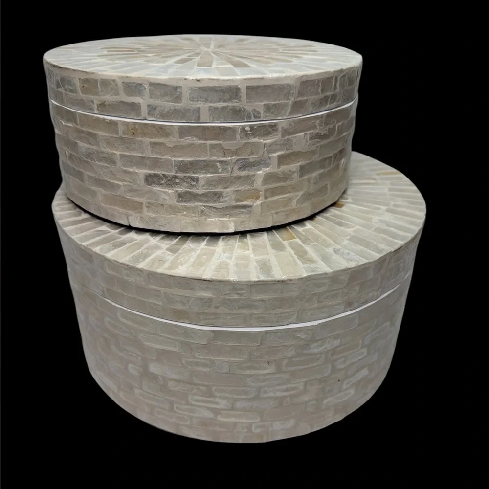 Mother‎ Of the pearl Round Box, Handmade Mother Of Pearl Storage Box, Decor Box